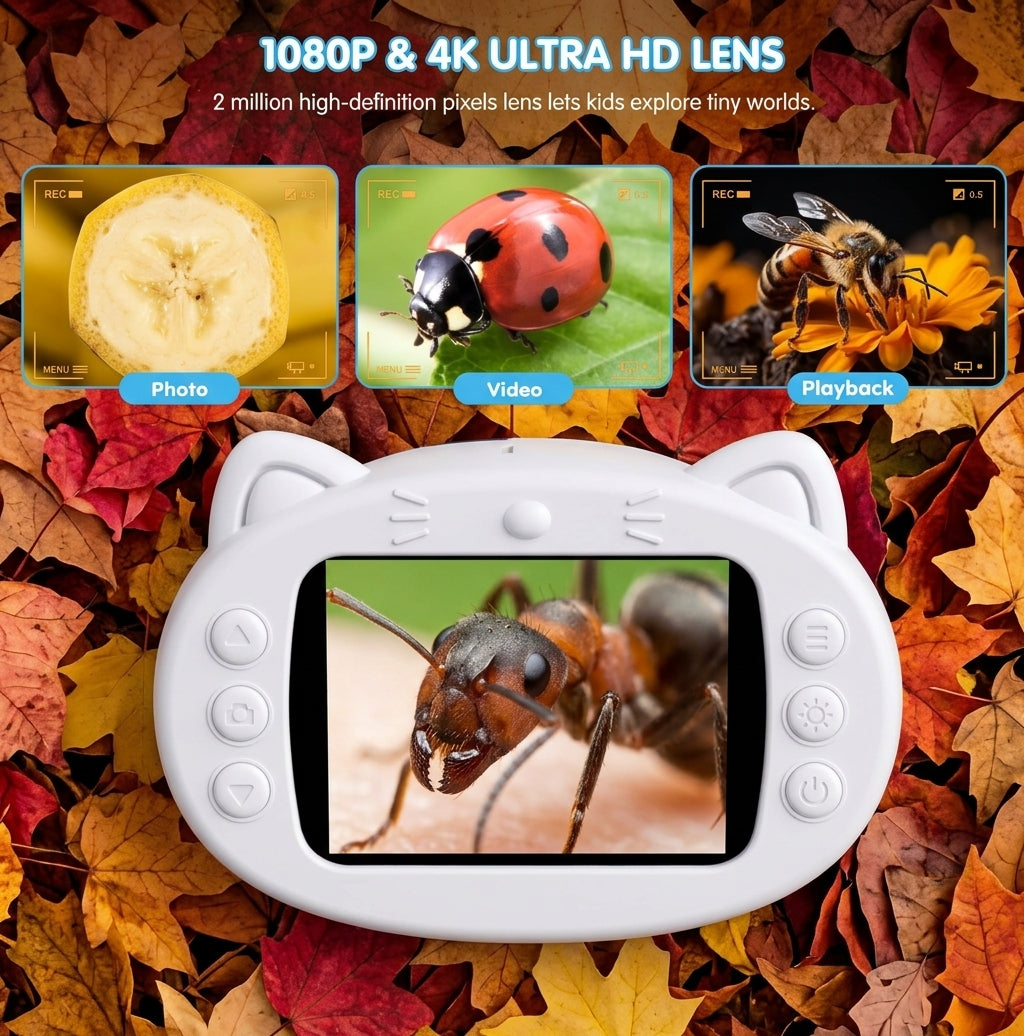 The Ultimate BugScope: 1000X Digital Microscope with 2.4-inch HD Screen (FOUR COLORS)