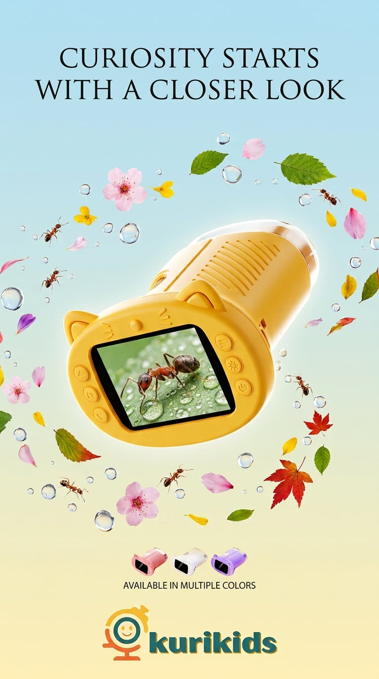 The Ultimate BugScope: 1000X Digital Microscope with 2.4-inch HD Screen (FOUR COLORS)