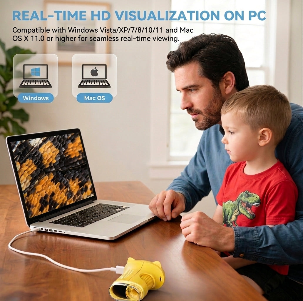 The Ultimate BugScope: 1000X Digital Microscope with 2.4-inch HD Screen (FOUR COLORS)