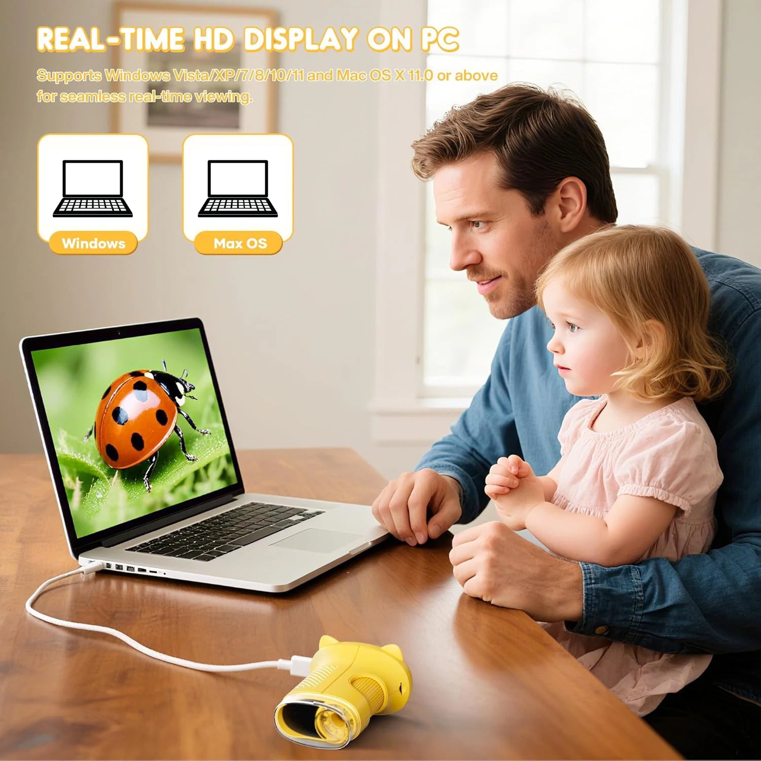 Kids Digital Microscope – 1000X Pocket Explorer with 2.4" HD Screen