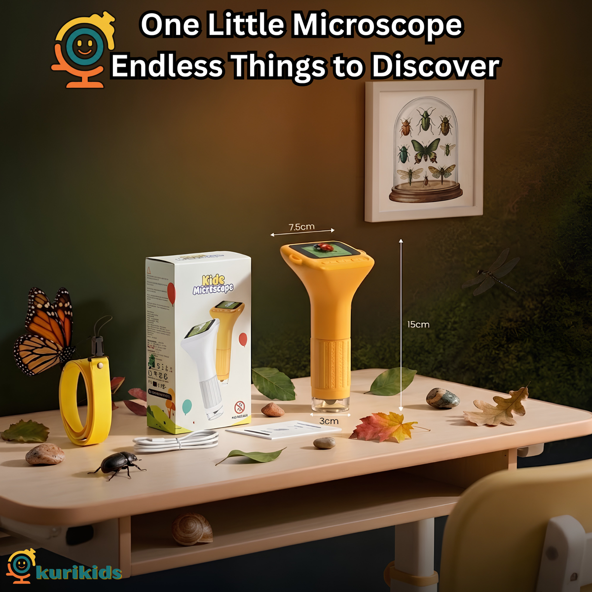 The BugScope: Digital Microscope for Kids with a 2.0 inch Screen (YELLOW ONLY)