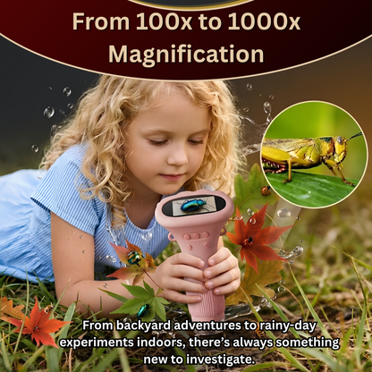 The Lumina Little Explorer: Digital Microscope for Kids with a 2.0-inch Digital Screen (PINK ONLY)