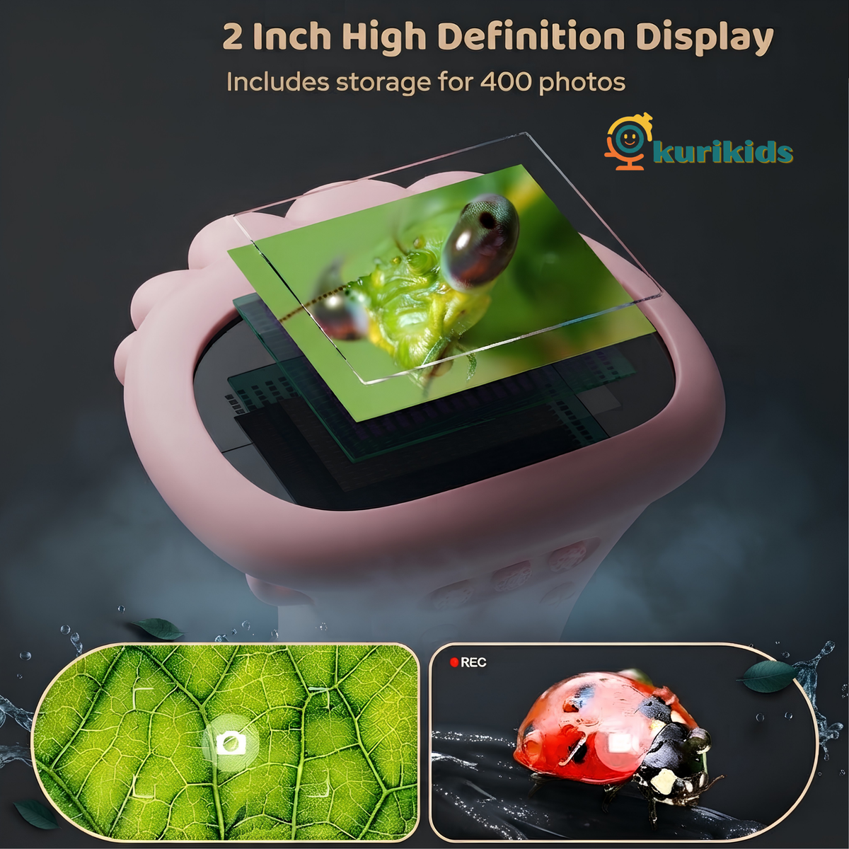 The Lumina Little Explorer: Digital Microscope for Kids with a 2.0-inch Digital Screen (PINK ONLY)
