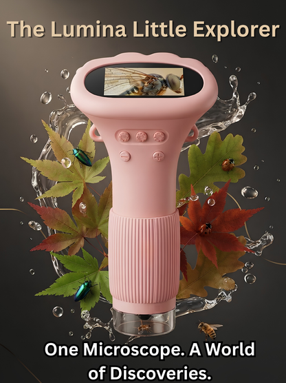 The Lumina Little Explorer: Digital Microscope for Kids with a 2.0-inch Digital Screen (PINK ONLY)